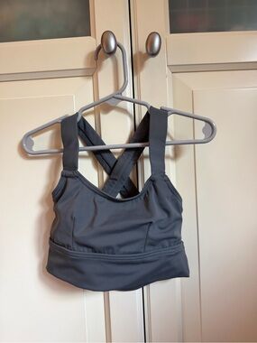Balera Grey Crisscross Back Sports Bra